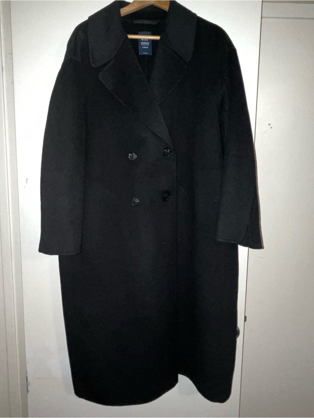 GAP Black Double-Breasted wool coat
